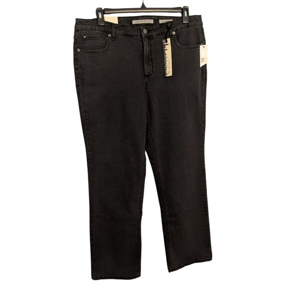 Jones New York Womens Graphite Straight Leg Jeans 20W Regular Secret Slimming Fe - Picture 2 of 14